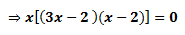 x<b>(3x-2)(x-2)</b>=0