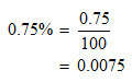 converting 0.75 percent to decimal