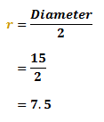 the radius of the sphere is 7.5 inches