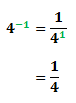 4^(-1) = 1/4