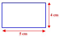 rectangle with length 5cm and width 4cm
