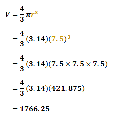 calculating the volume of the sphere